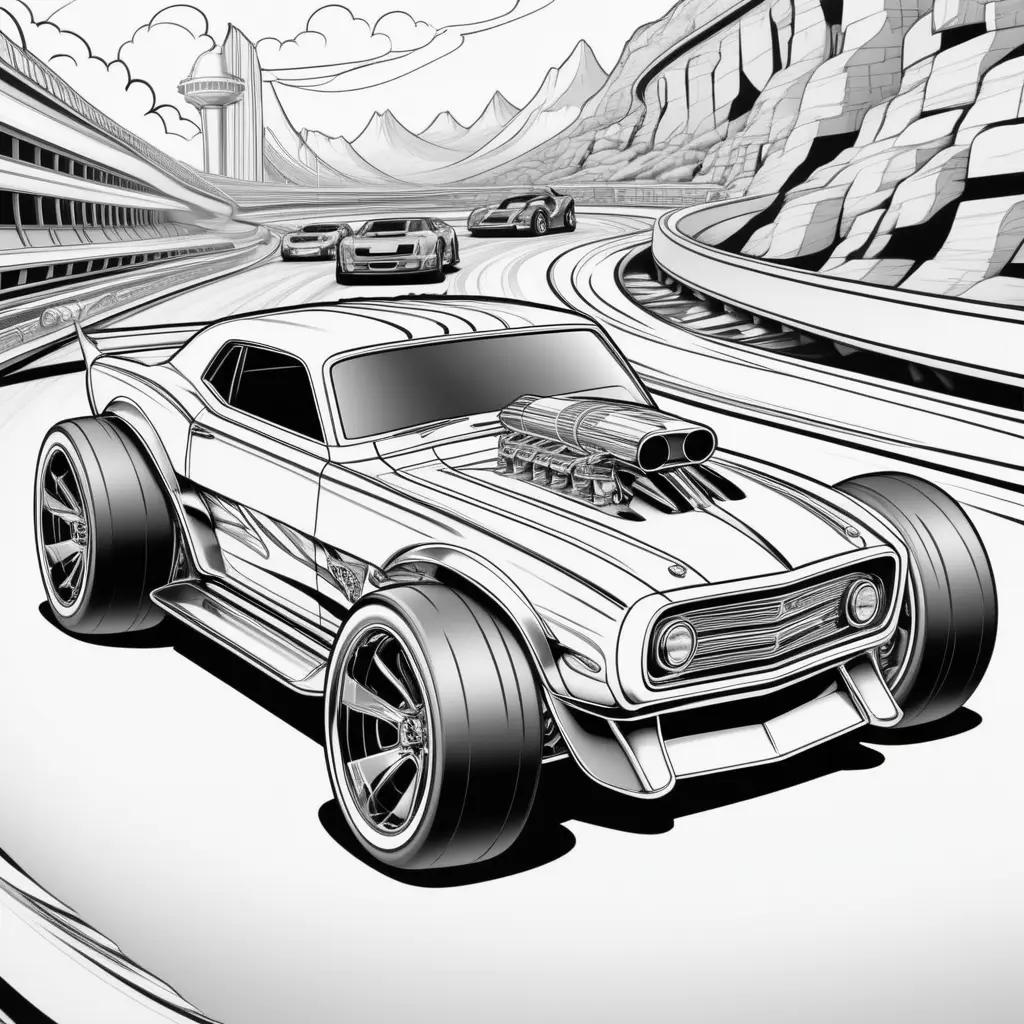 Black and white hot wheels car drawing