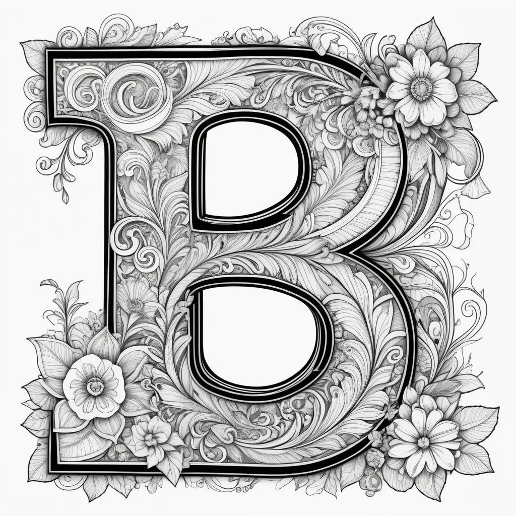 Black and white letter s coloring pages with flowers