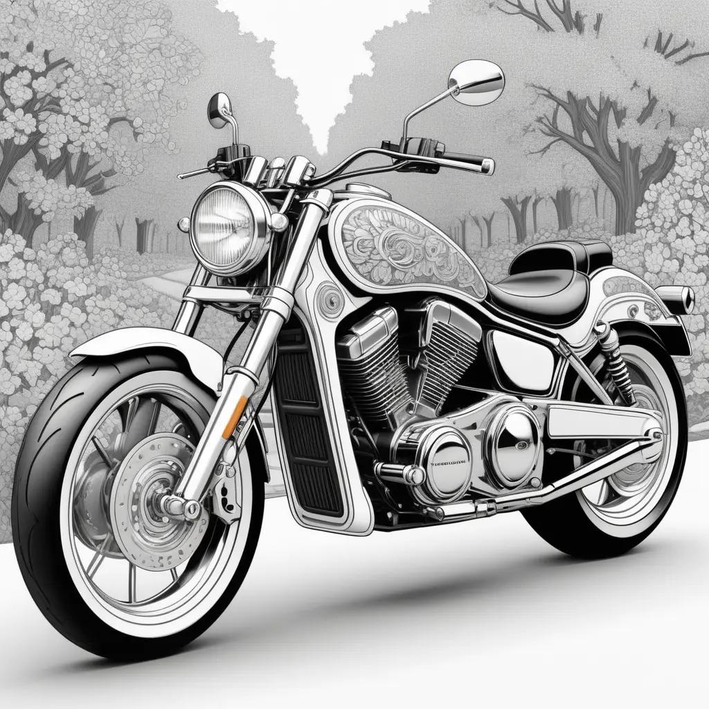 Black and white motorcycle drawing on a white background