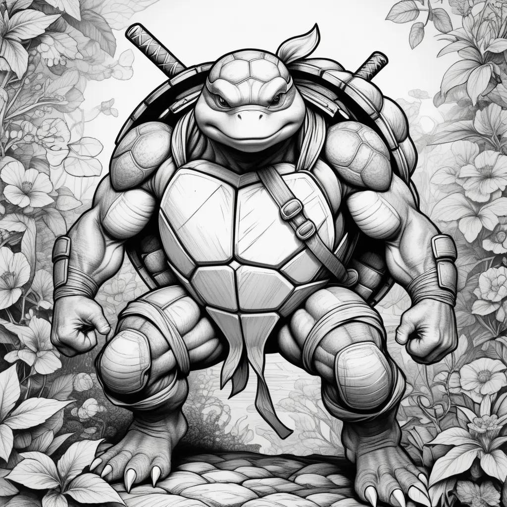 Black and white ninja turtle coloring pages