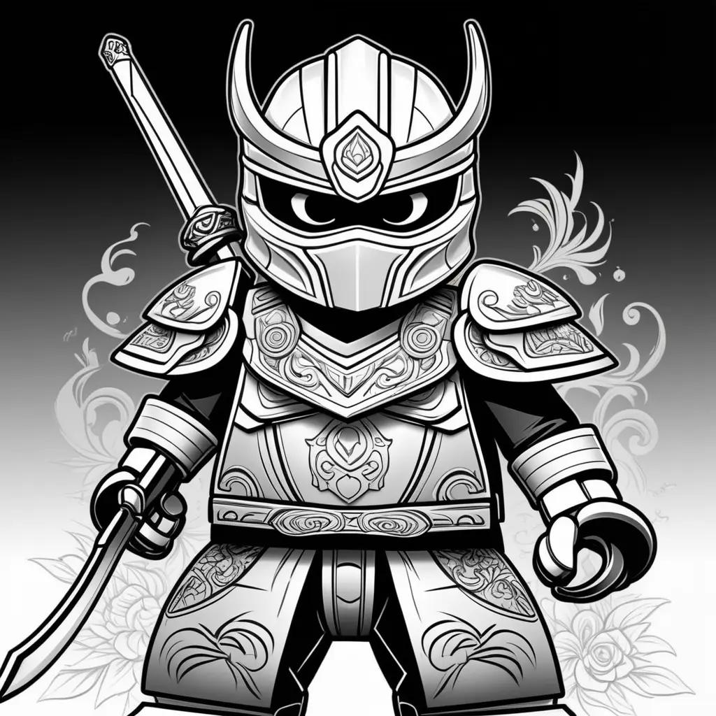 Black and white ninja warrior coloring pages