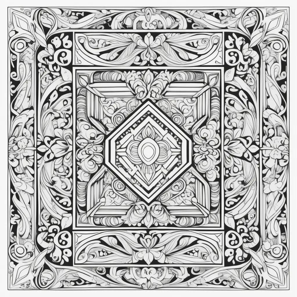 Black and white number block coloring page