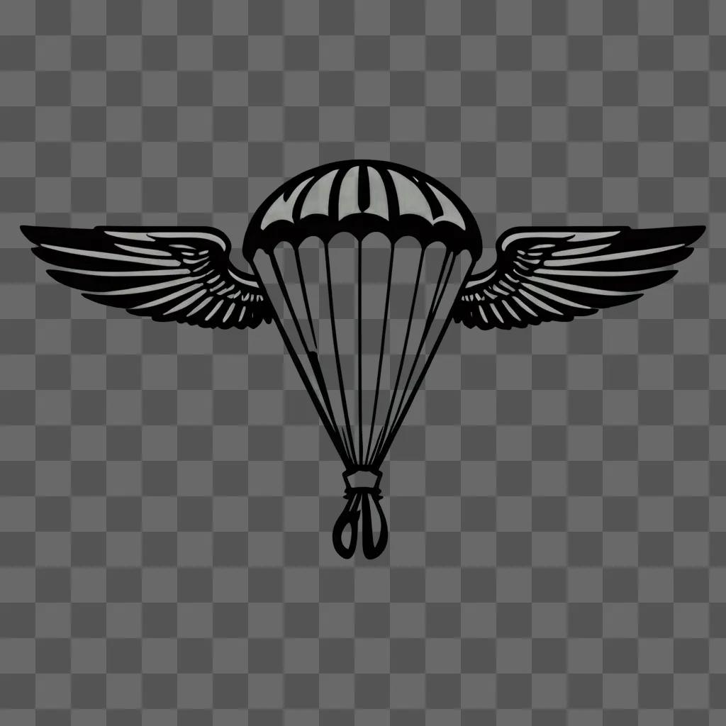 Black and white paratrooper hat with wings