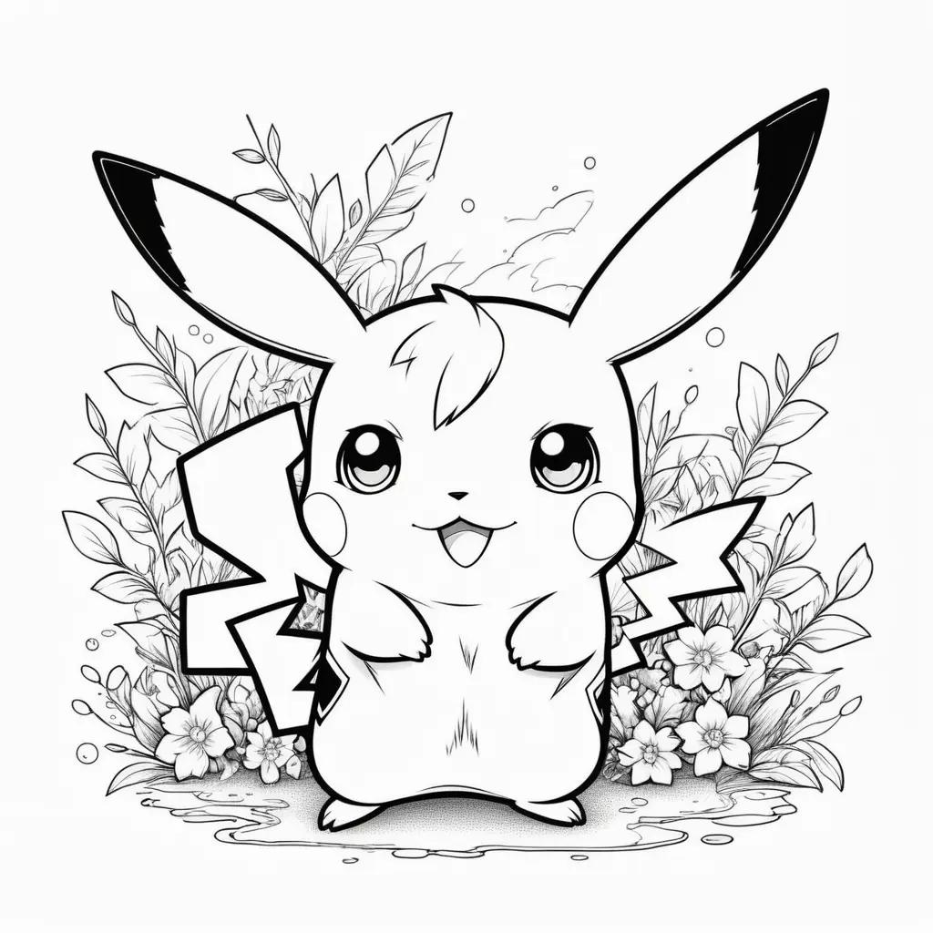 Black and white pikachu coloring pages