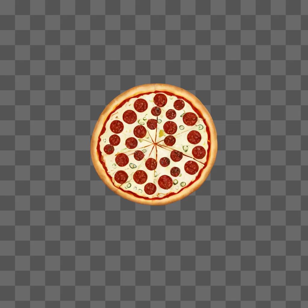 Black and white pizza clipart on beige background