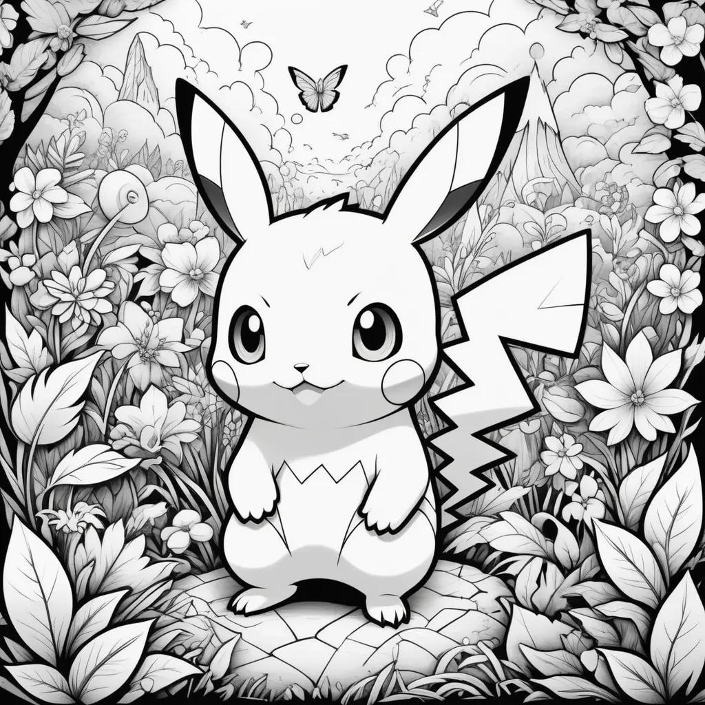 Black and white pokemon color pages in nature