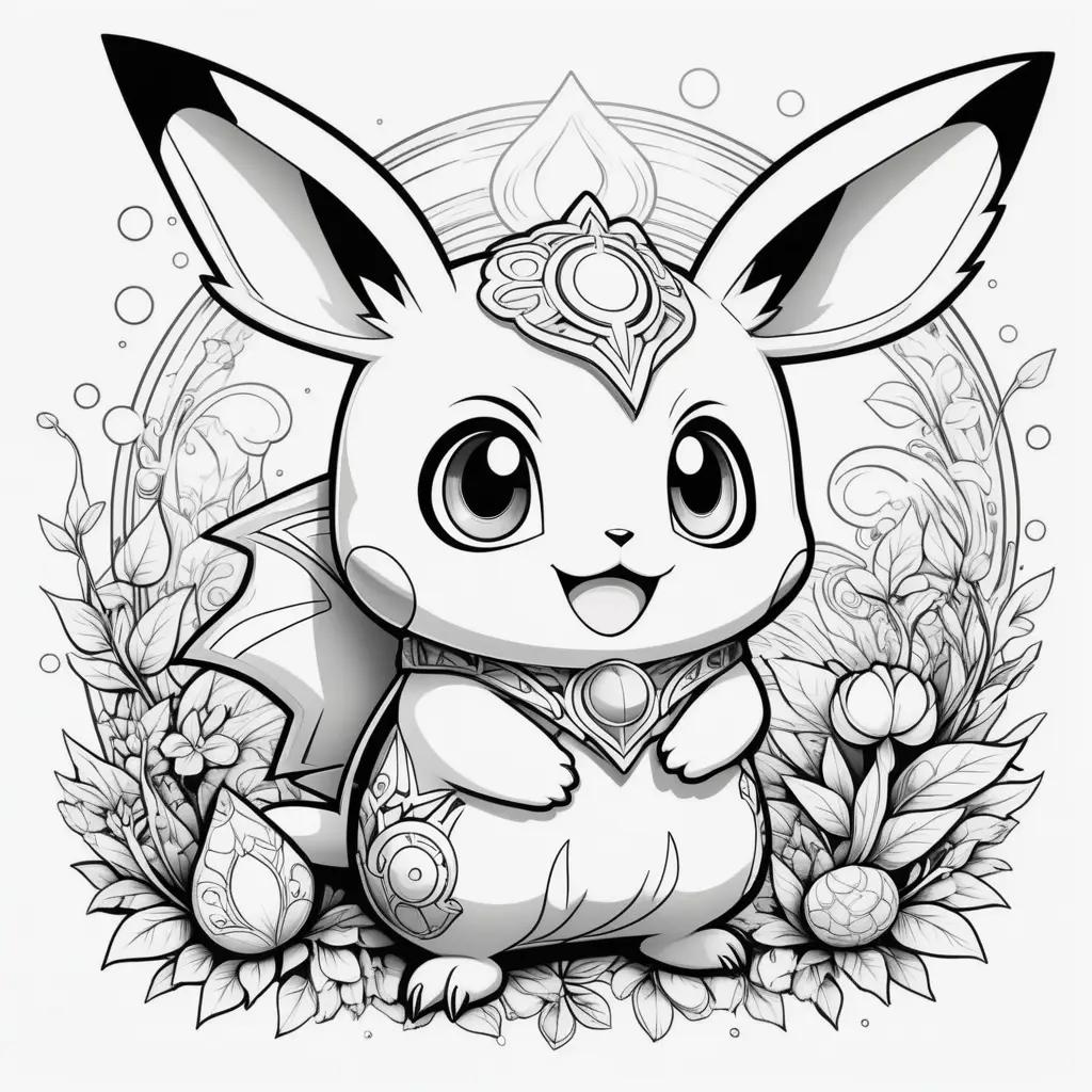 Black and white pokemon coloring pages for kids