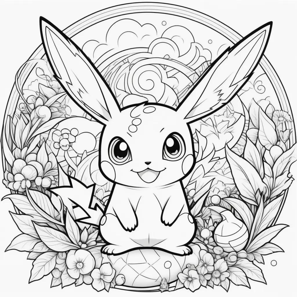 Black and white pokemon coloring pages for kids