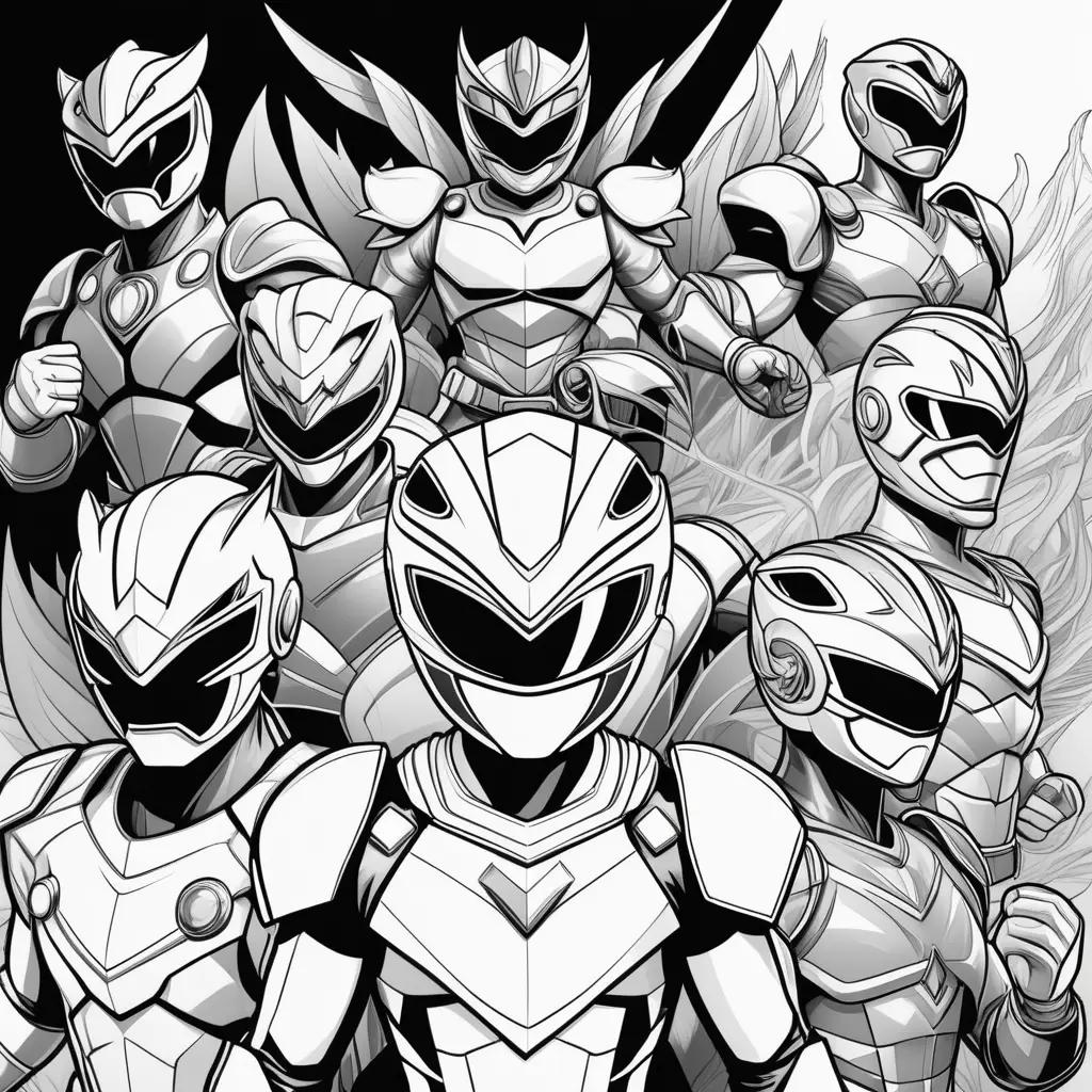 Black and white power rangers coloring pages