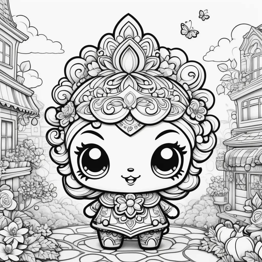 Black and white shopkin coloring pages with flowers