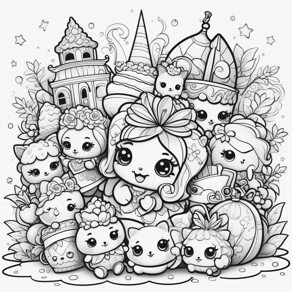 Black and white shopkins coloring pages