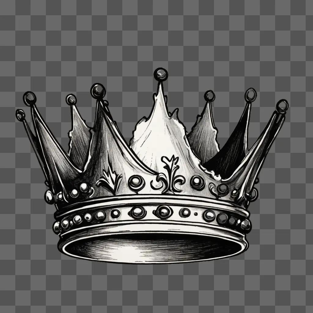 Black and white simple drawing of a crown