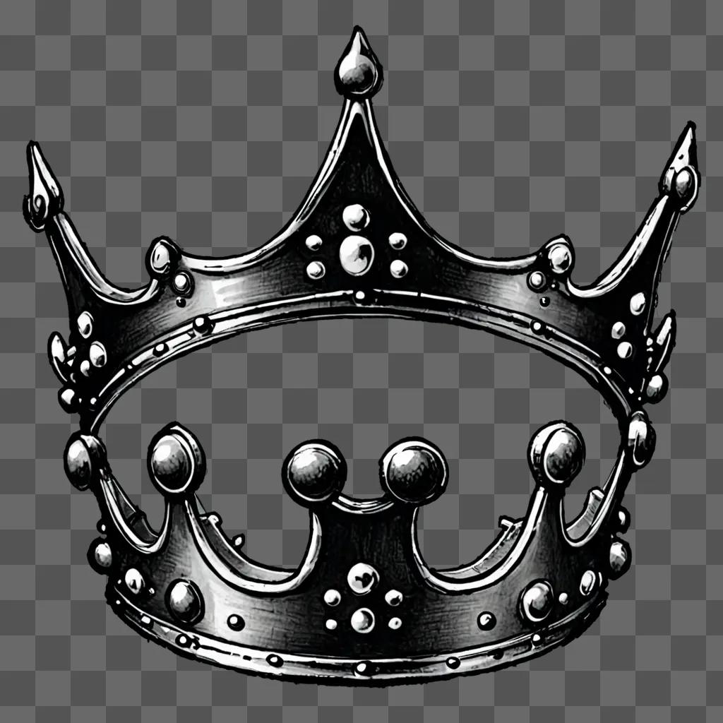 Black and white sketch of a crown