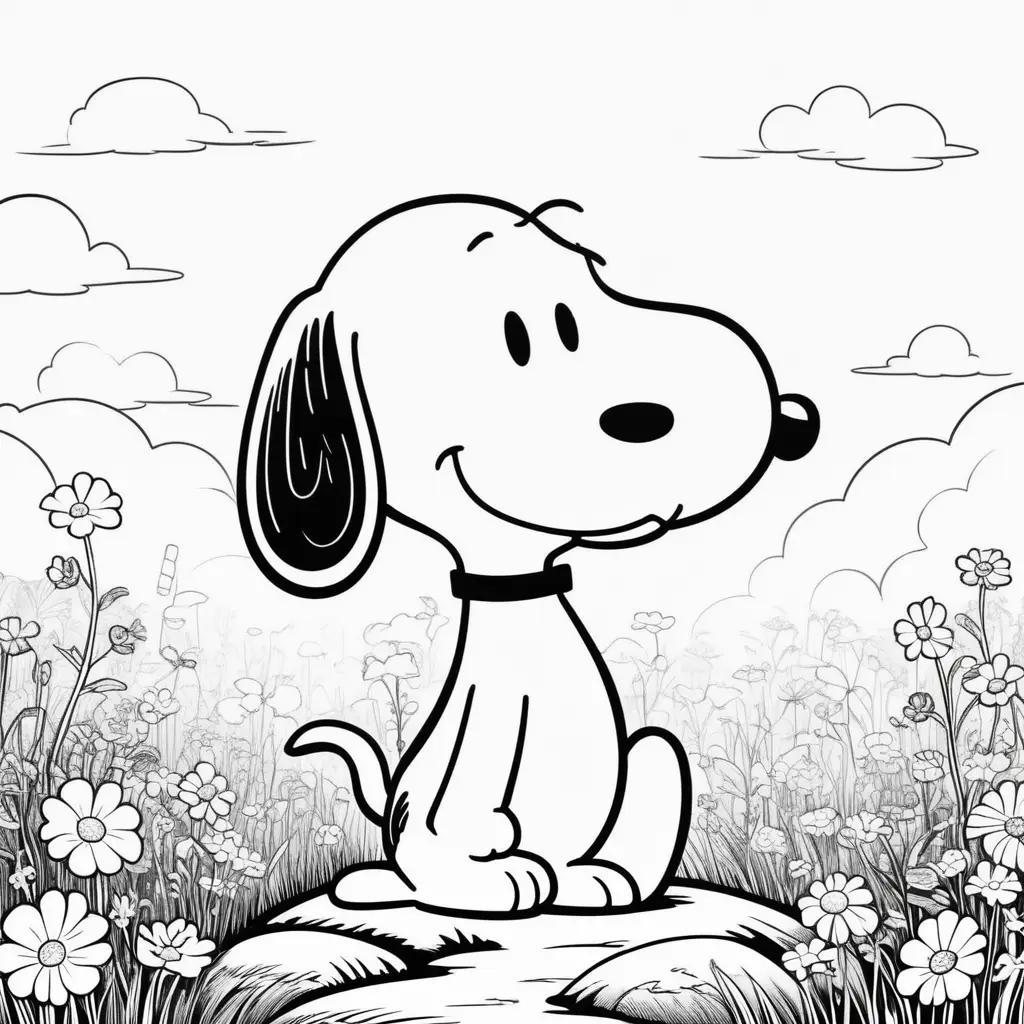 Black and white snoopy color pages