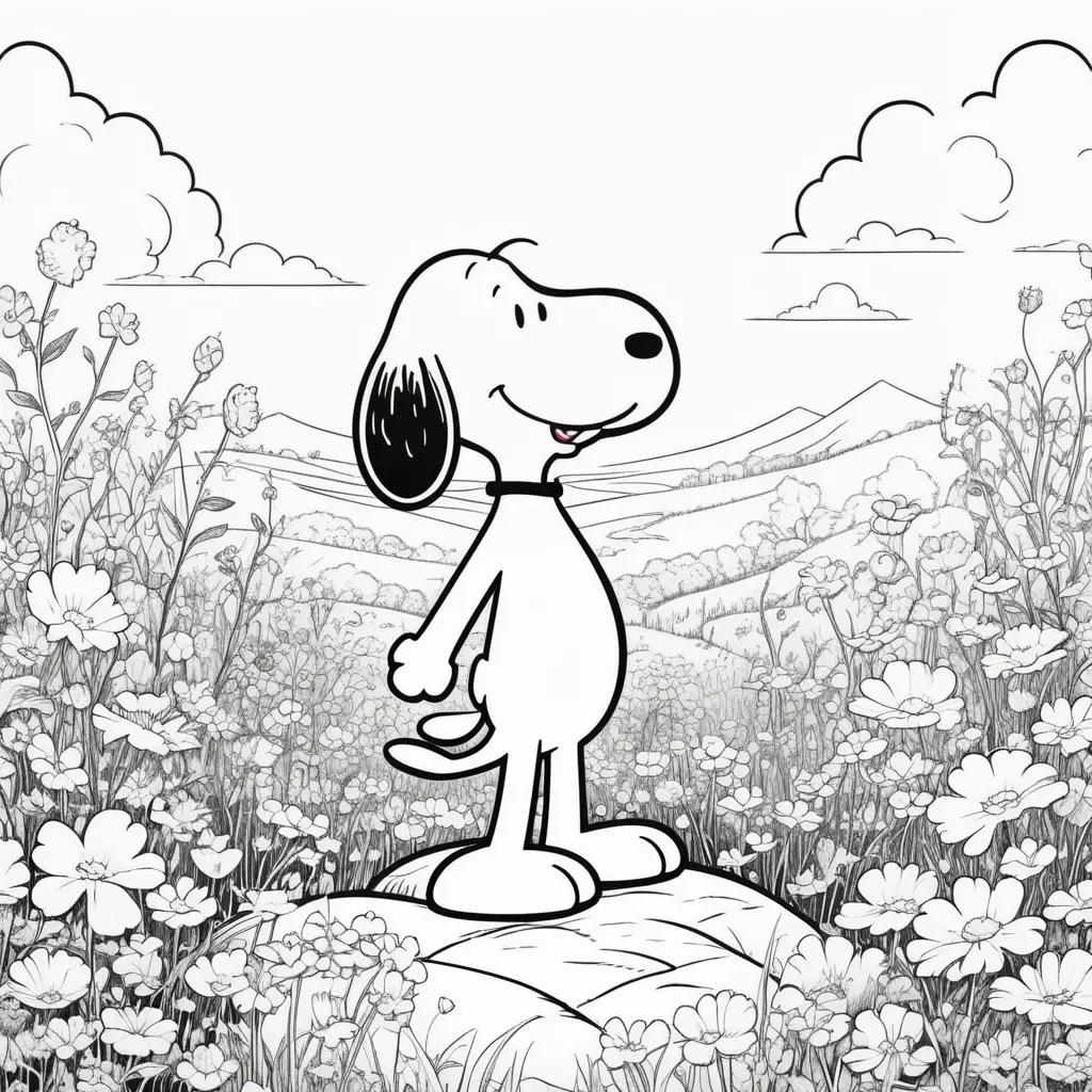 Black and white snoopy color pages