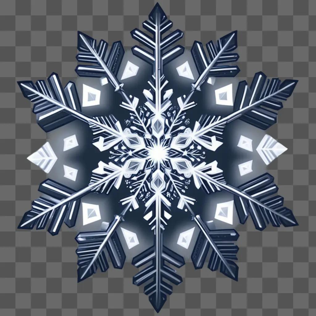 Black and white snowflake clipart design