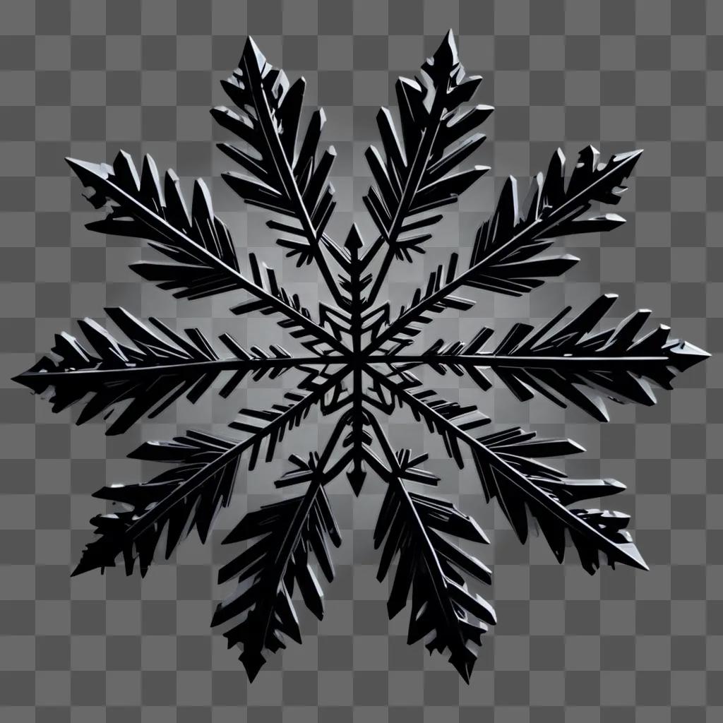 Black and white snowflake clipart image