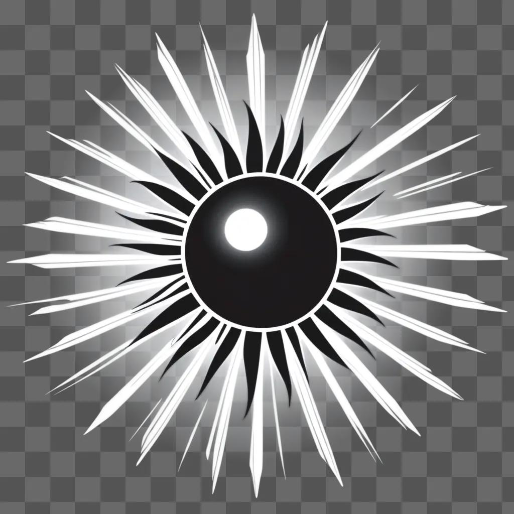 Black and white sun sunburst art