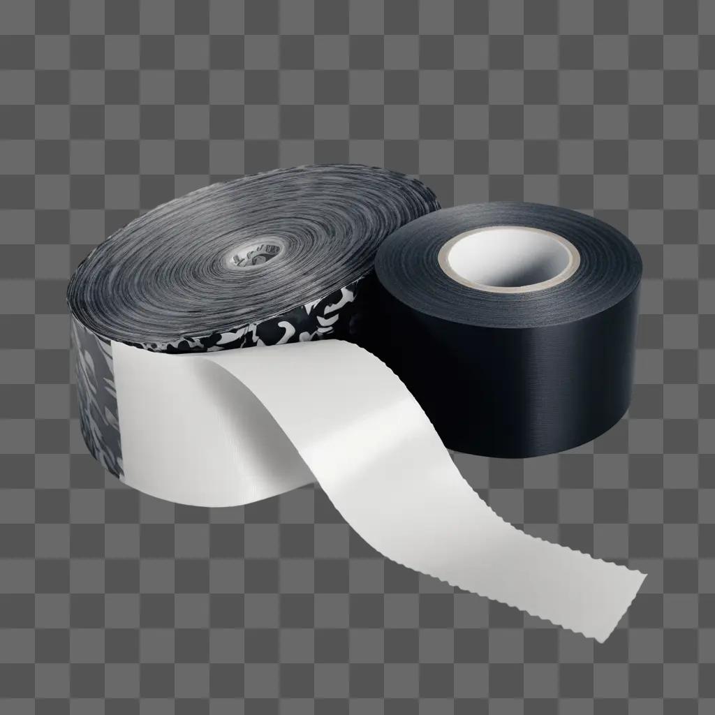 Black and white tape on gray background