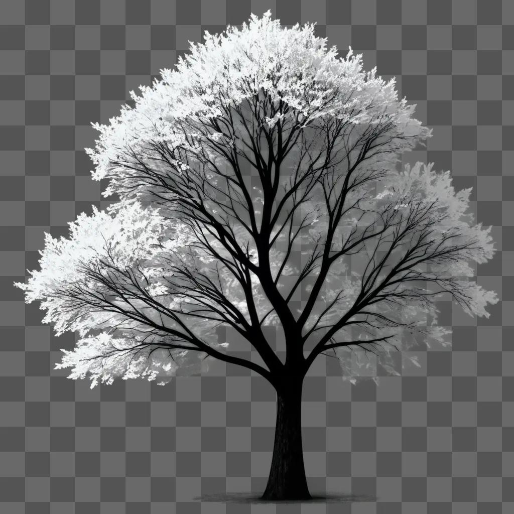 木の黒と白の木のクリップアート画像