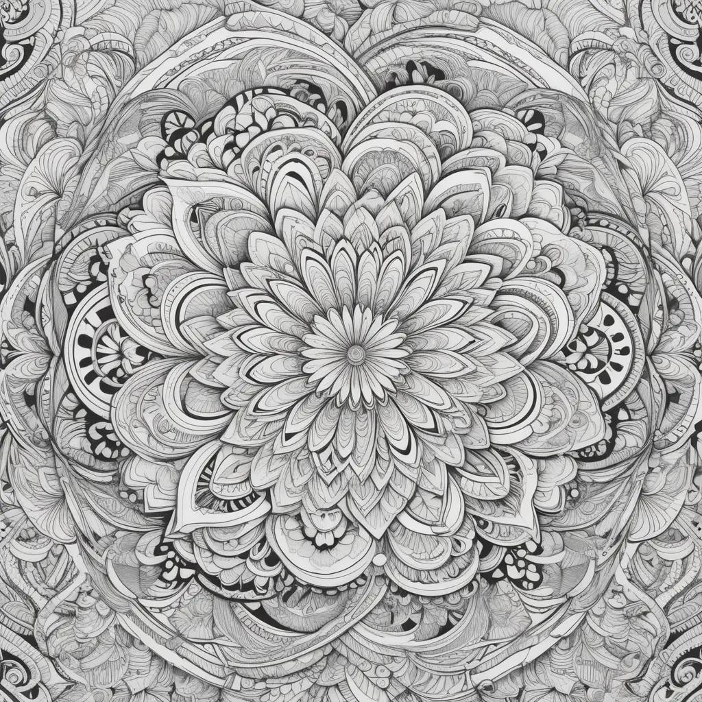 Black and white trippy coloring pages