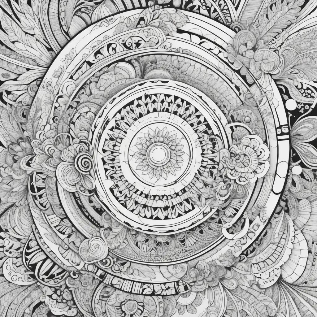 Black and white trippy coloring pages for adults