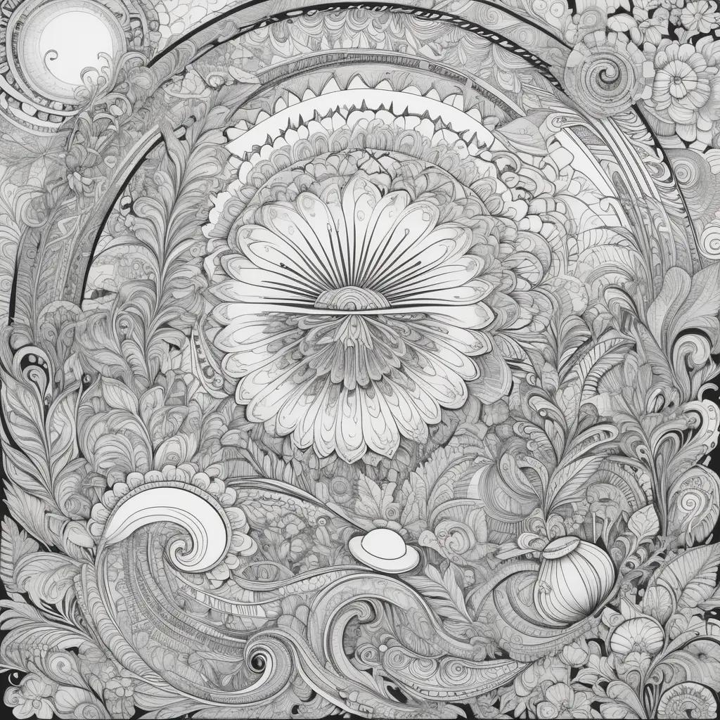 Black and white trippy coloring pages for adults