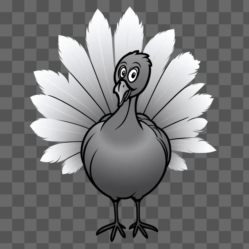 Black and white turkey clipart