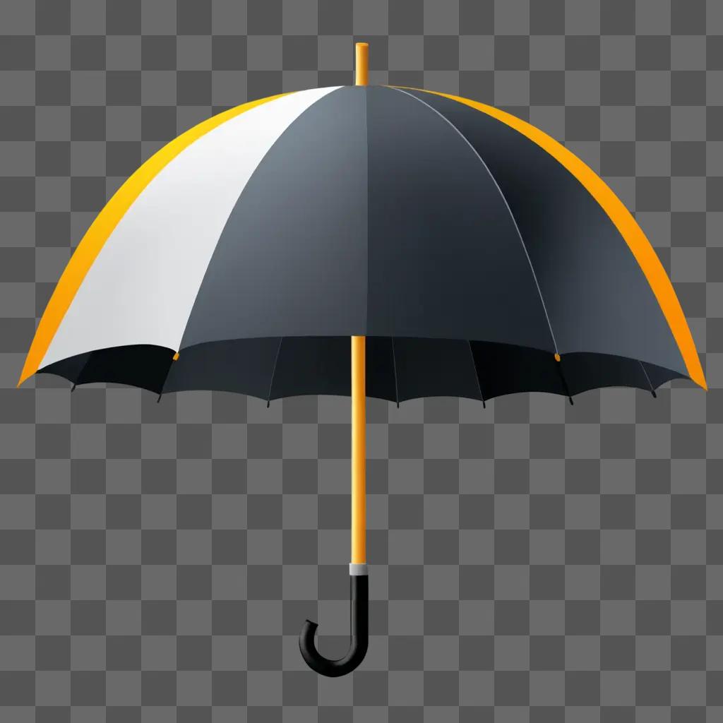 Black and white umbrella emoji on a grey background