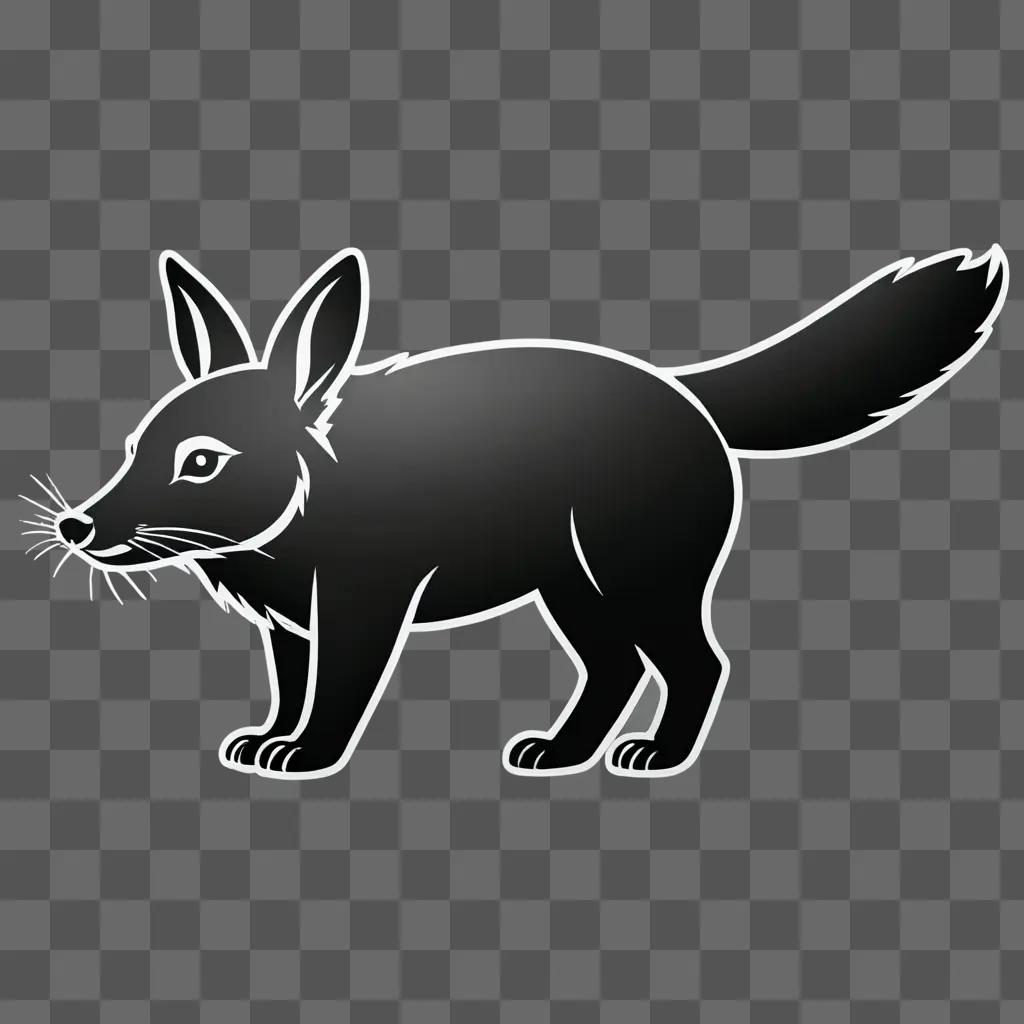 Black animal clipart silhouette of a fox