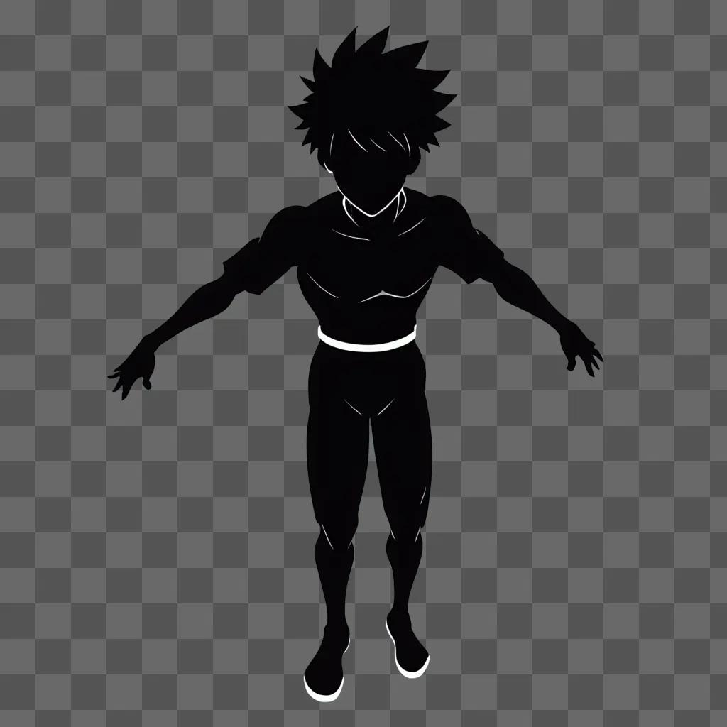 Black anime boy in silhouette