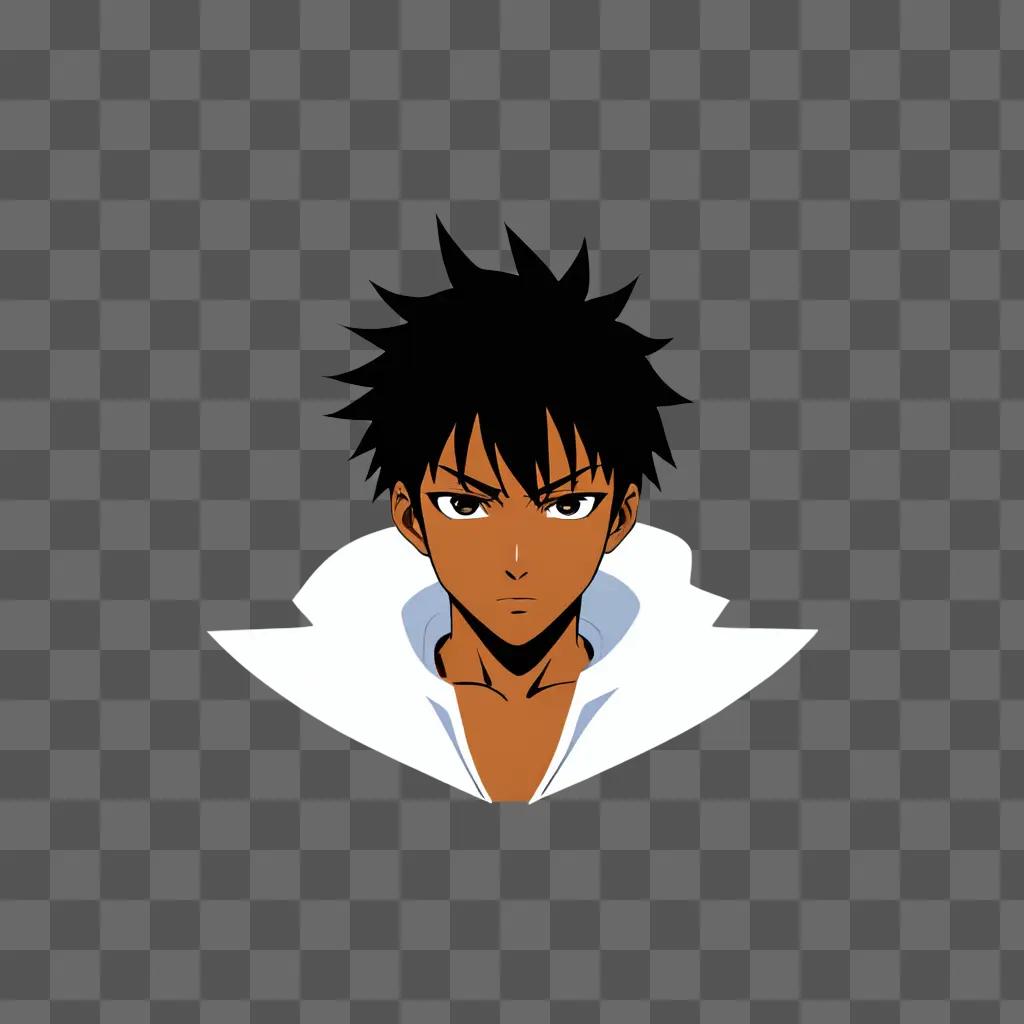 Black anime boy with a white shirt