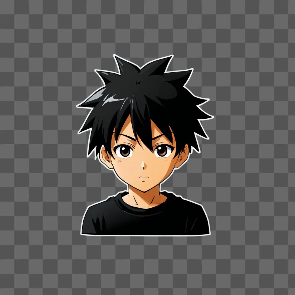 Black anime boy with spiky hair