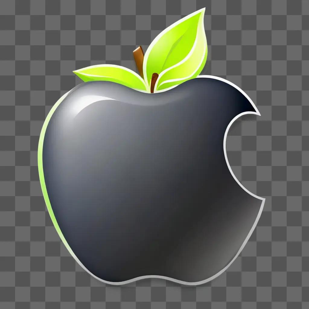 Black apple logo with bite taken out of it