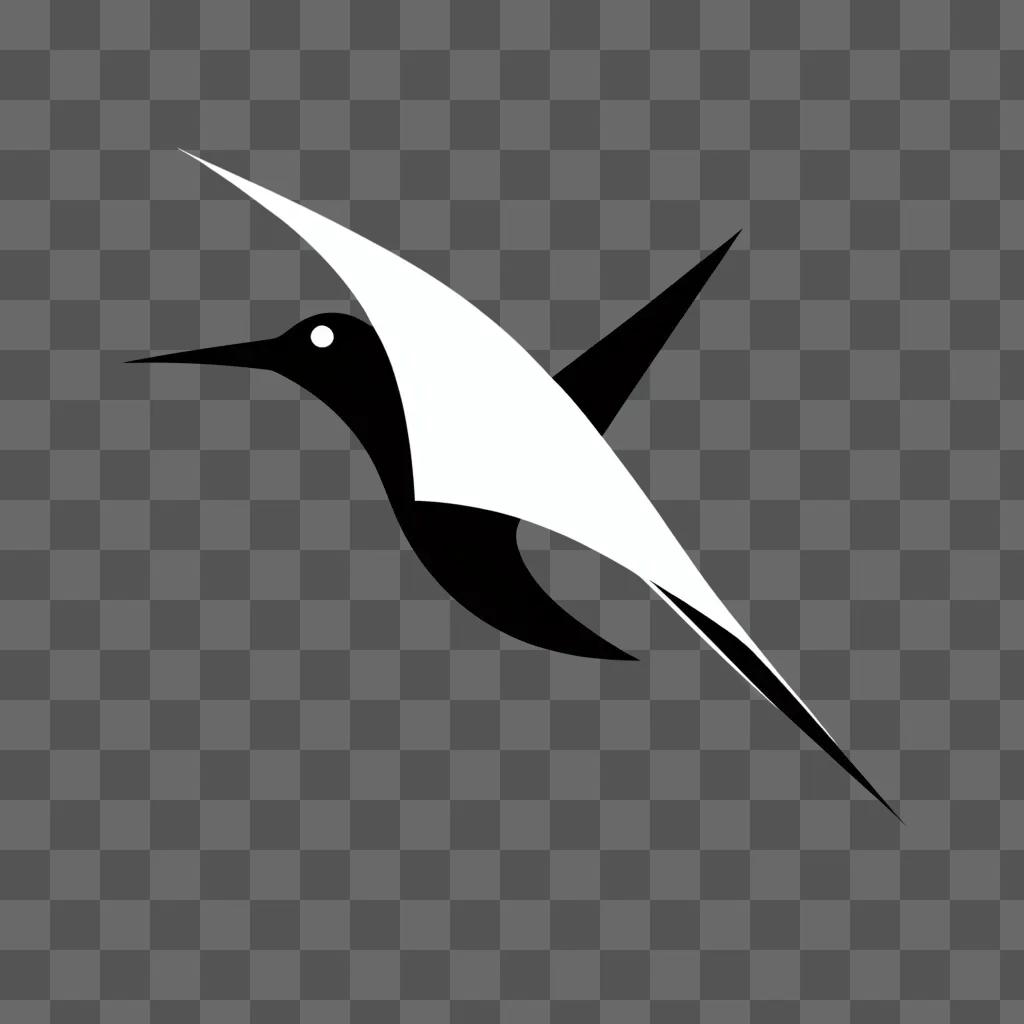 Black bird logo with white outline