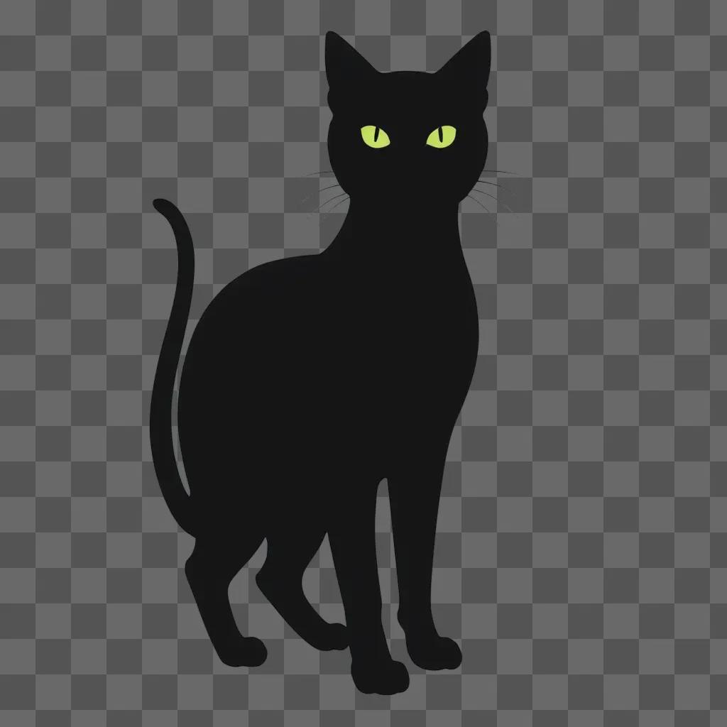 Black cat silhouette on a dark background