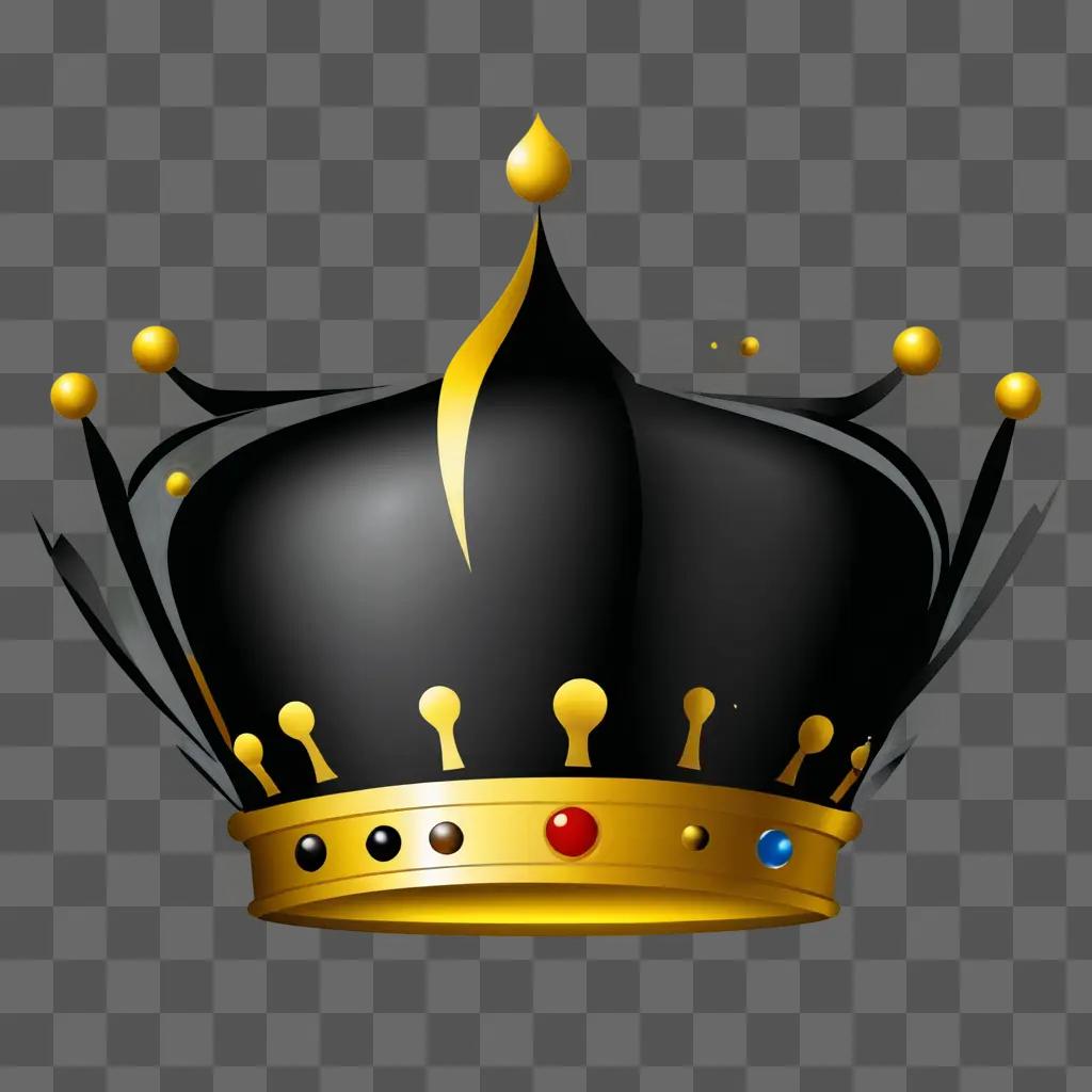 Black crown clipart on a dark background