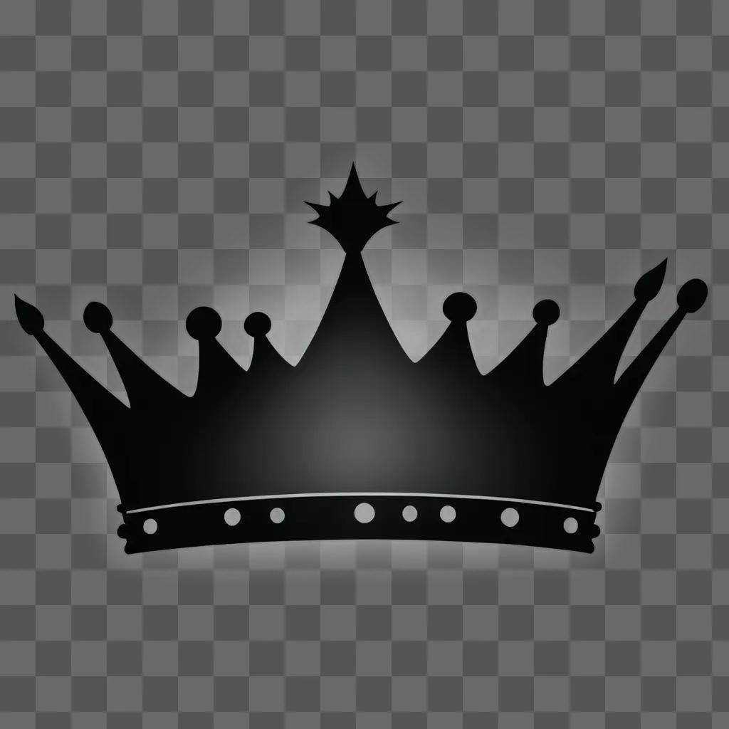 Black crown silhouette with white crown on top