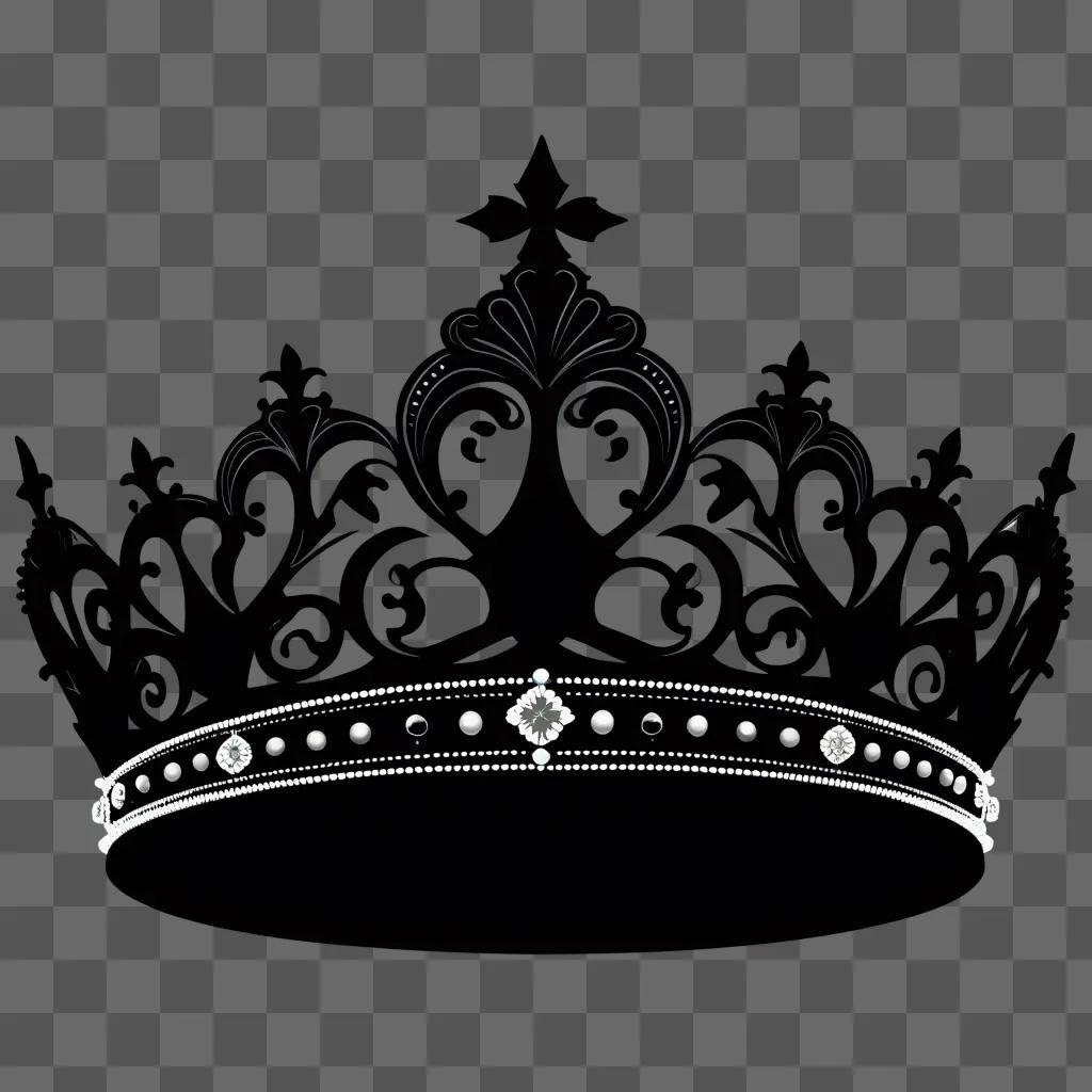 Black crown with white design silhouette