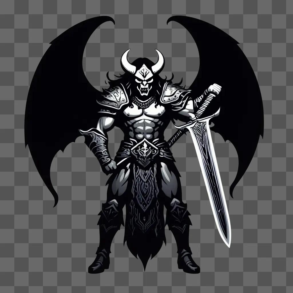 Black demon slayer logo on dark background