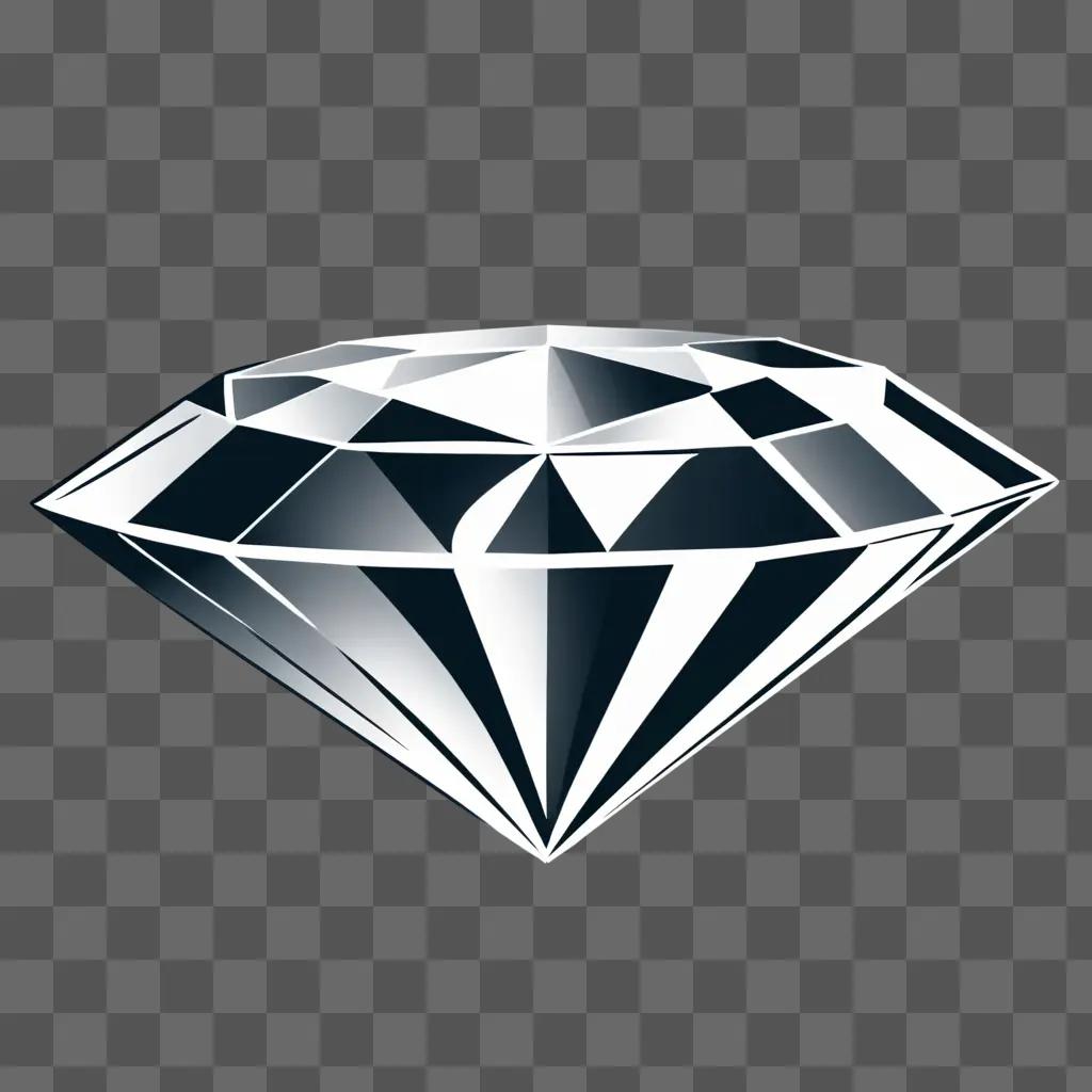 Black diamond clipart in a lighted background