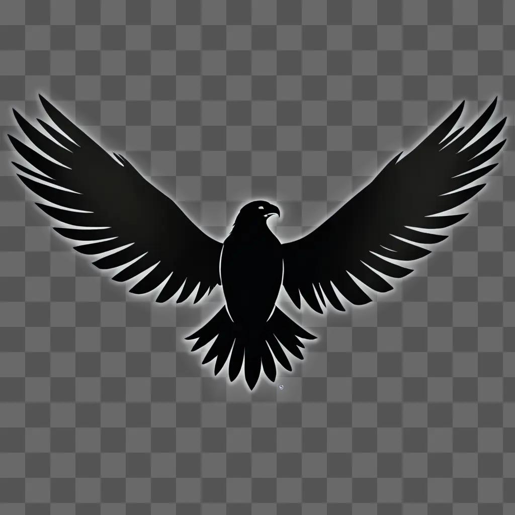 Black eagle clipart with wings spread