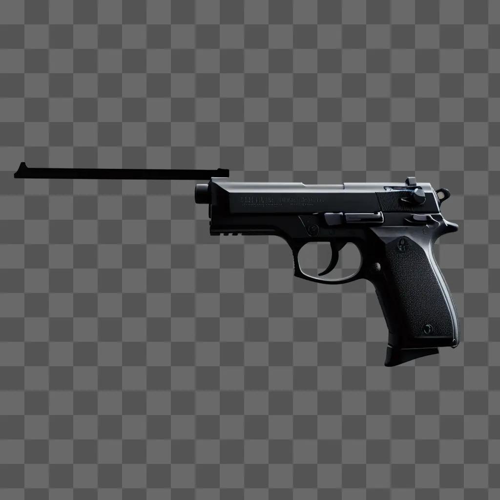 Black gun on dark background with no background