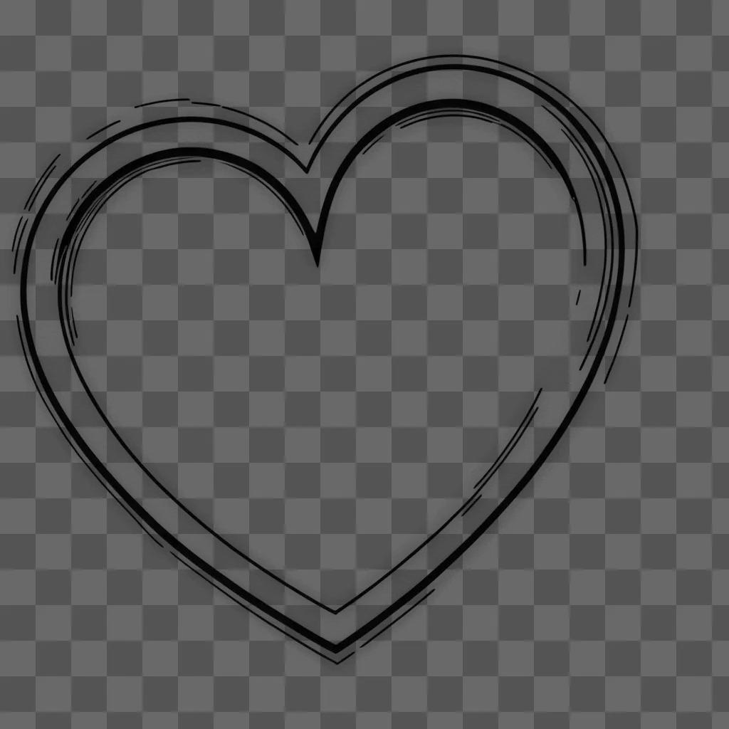 Black heart outline clipart design