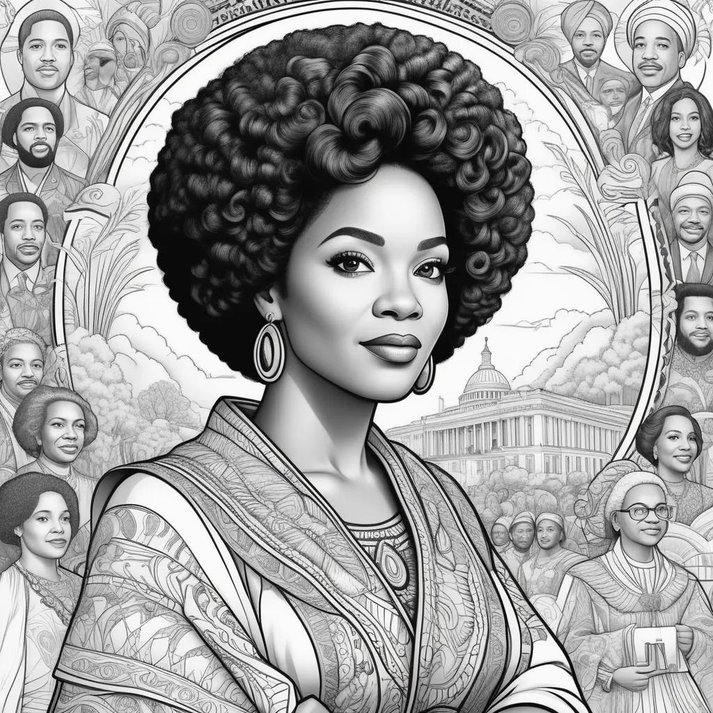 Black history coloring pages featuring historical figures