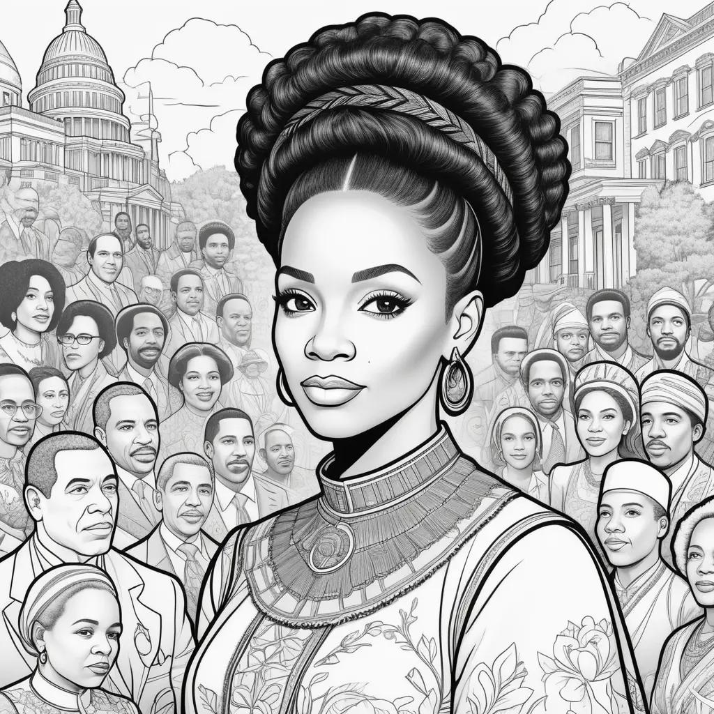 Black history coloring pages featuring women of color