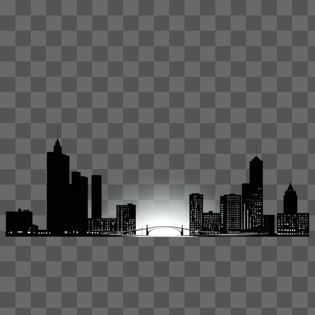 Black image of a city skyline at night