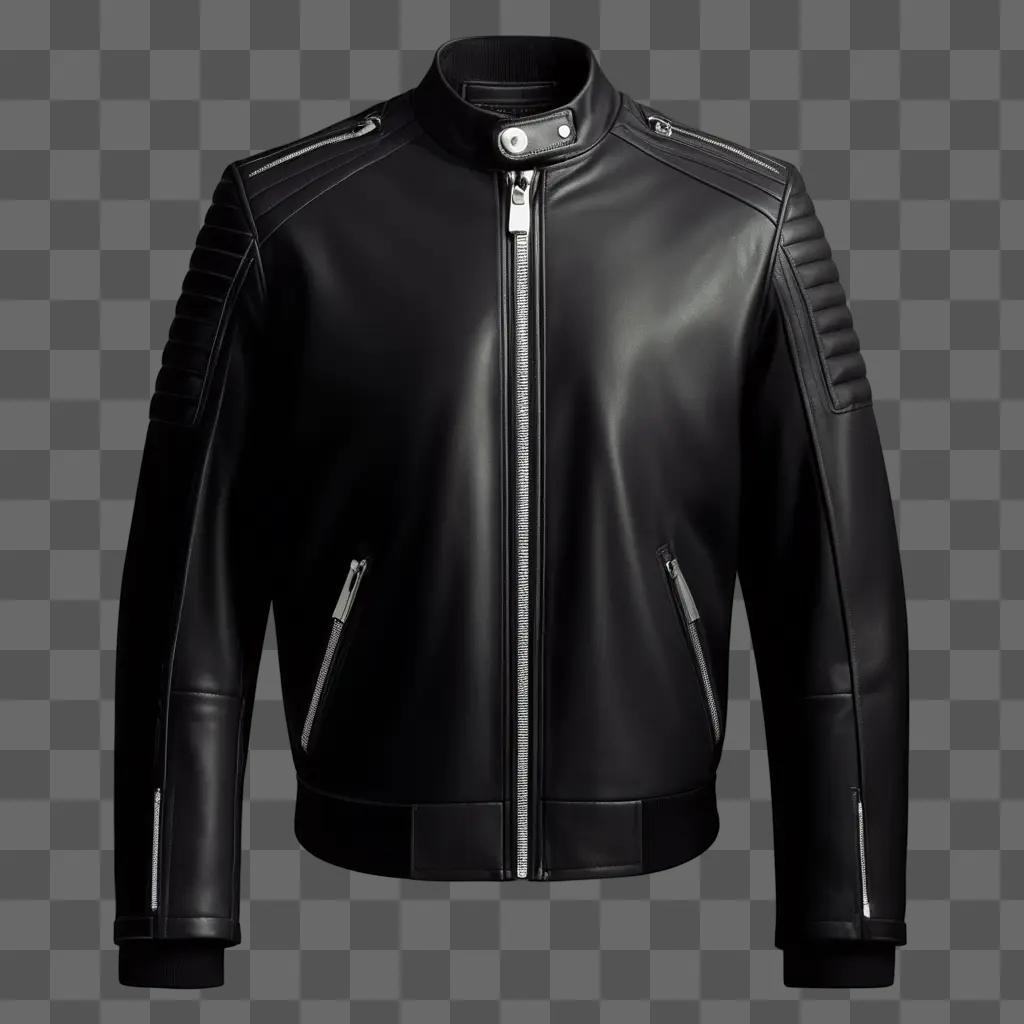 Black leather jacket in a 3D rendering