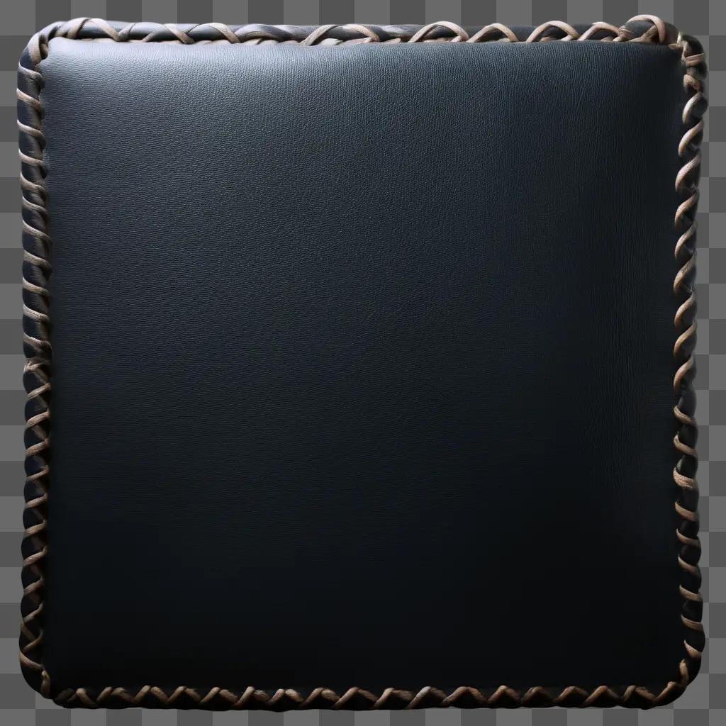 Black leather texture with brown rope border