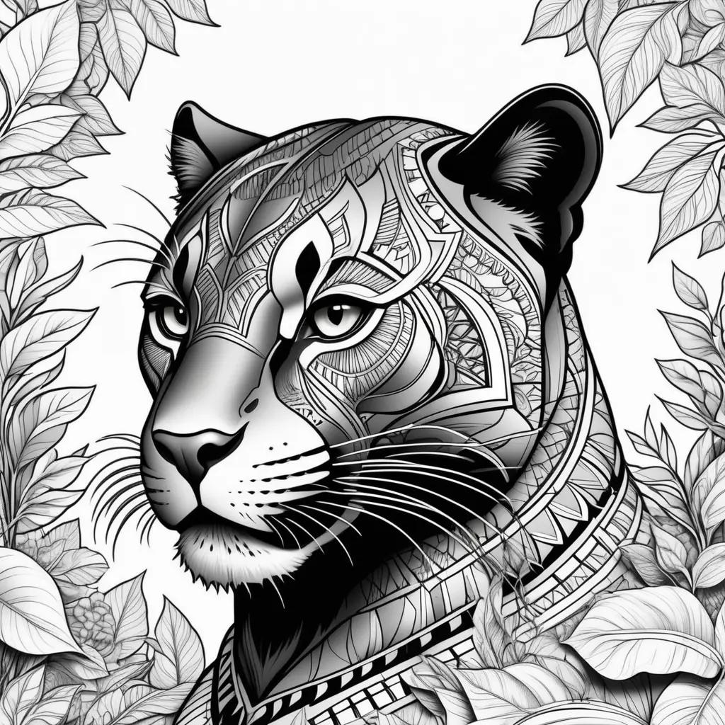 Black panther coloring pages in black and white